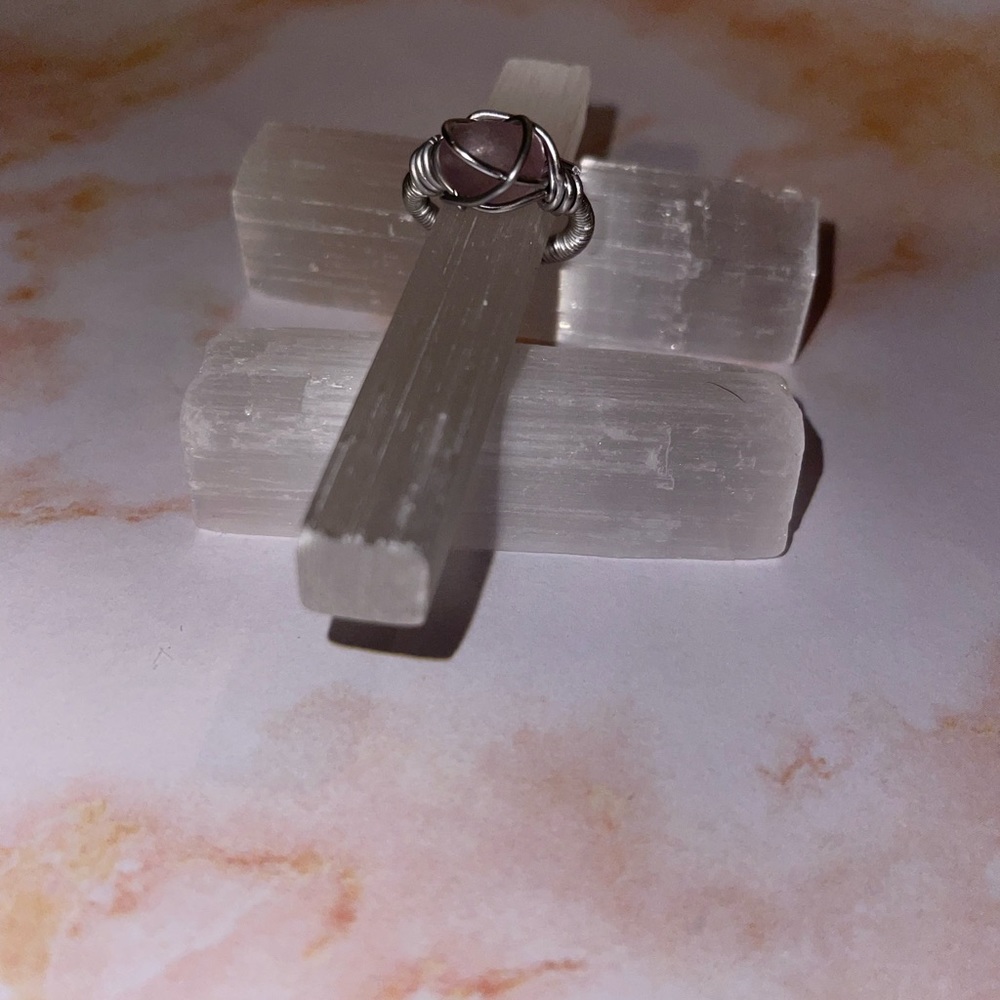 Rainbow Flourite Wire-wrapped ring